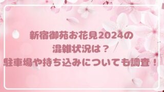 新宿御苑お花見2024の混雑状況は？駐車場や持ち込みについても調査！