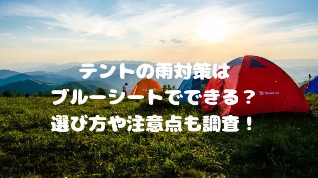 テントの雨対策はブルーシートでできる？選び方や注意点も調査！