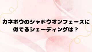 カネボウのシャドウオンフェースに似てるシェーディングは？