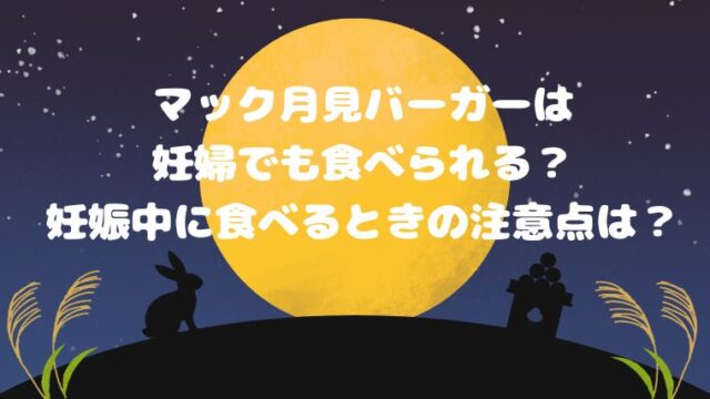 マック月見は妊婦でも食べられる？妊娠中に食べるときの注意点は？