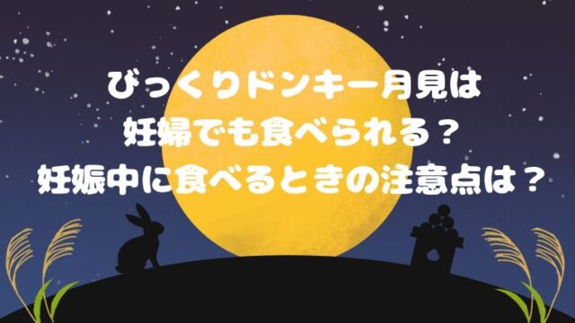 びっくりドンキー月見は妊婦でも食べられる？妊娠中の注意点は？