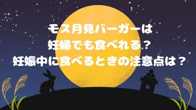 モス月見バーガーは妊婦でも食べれる？妊娠中に食べるときの注意点は？