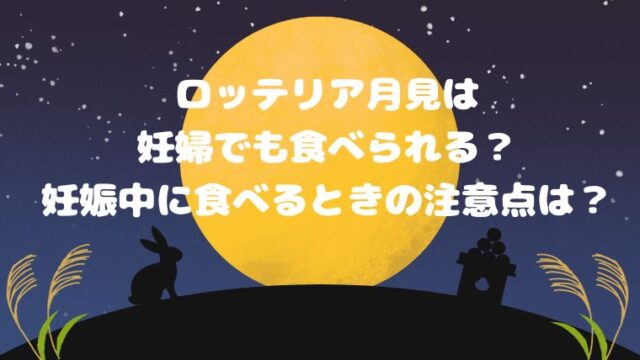 ロッテリア月見は妊婦でも食べられる？妊娠中に食べるときの注意点も！