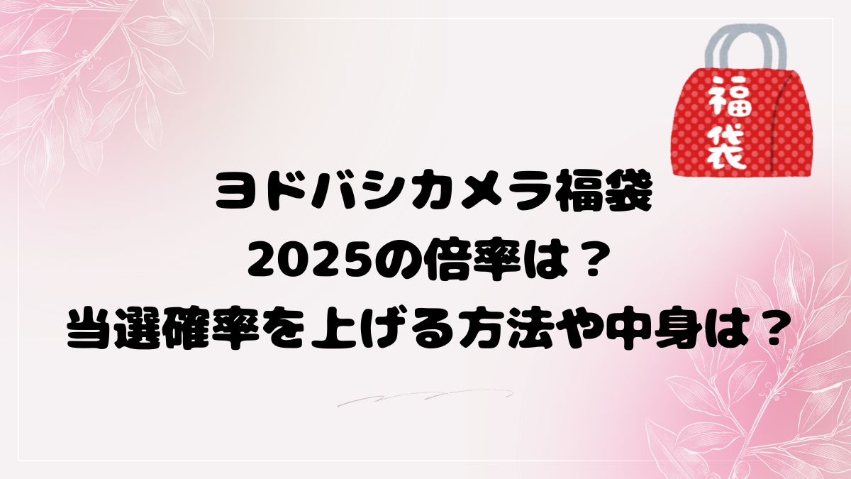 ヨドバシカメラ福袋2025の倍率は？当選確率を上げる方法や中身は？